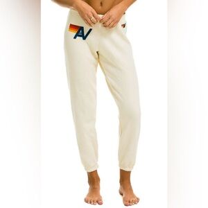 Aviator Nation Logo Sweatpants Vintage White XS